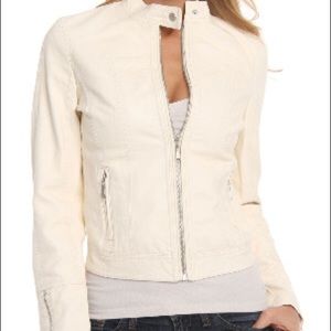 Jou jou cream leather jacket